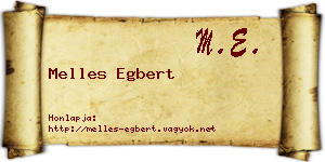 Melles Egbert névjegykártya